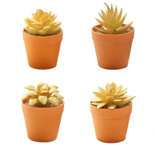4 stk. kunstige sukkulenter bonsai kreative pyntegenstande