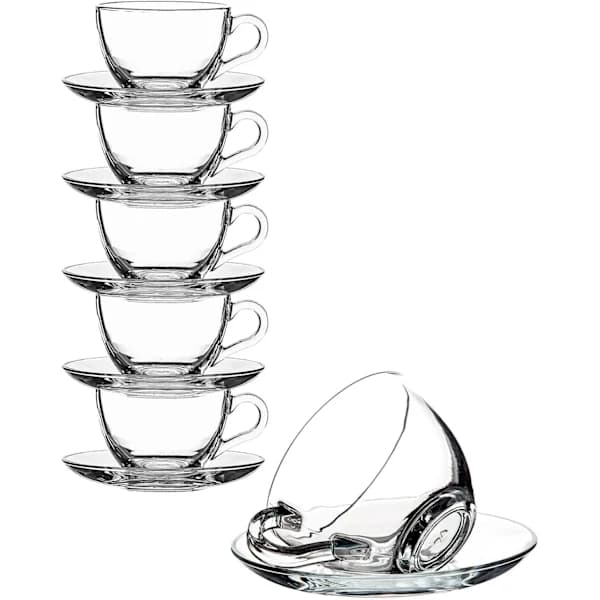 HA-6-Dels Glas Kopper med Underkopper 80ml