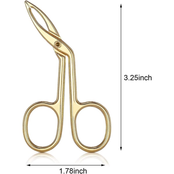 Øjenbrynspincet, Øjenbrynsform Saks, Lige Spids Hårplukker (Guldbelagt, 3 Pak)