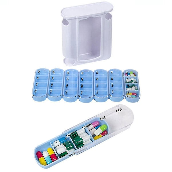 1x7 Dagars Vecka Piller Box Organizer Tablett Medicin Dispenser Stor Stapelbar