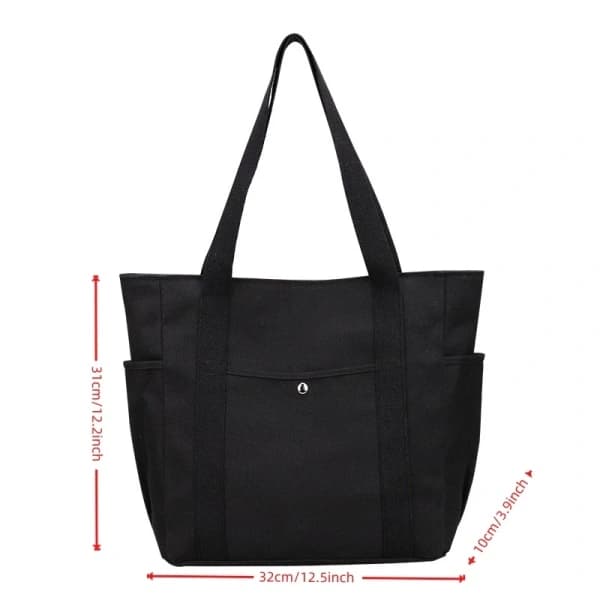 Rummelige lærredstasker til arbejde, pendling, college-stil, studenterudstyr, skuldertasker Hvid