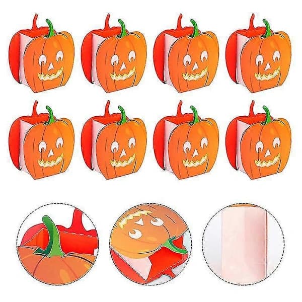 HA~10 stk Halloween Gresskar Papirlykt Utskåret Lyspose Romantisk Festtilbehør