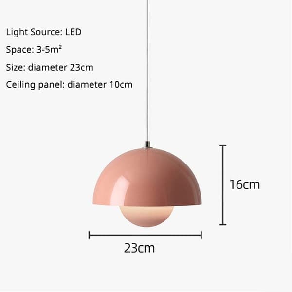 Moderne LED Loftlampe/Pendel 23cm – Halvcirkelformet Blomsterknoppsdesign med Justerbart Lys 3000K–6000K