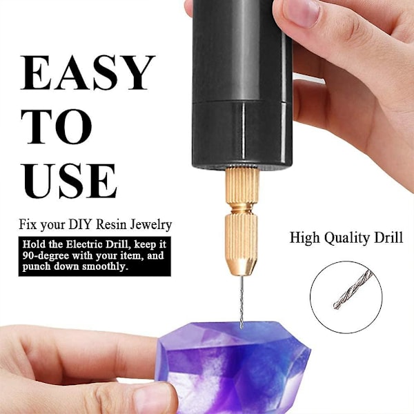 0,7-1,2 mm - Elektrisk handborrmaskin för harts, elektrisk minidrill för smyckestillverkning, elektrisk stift