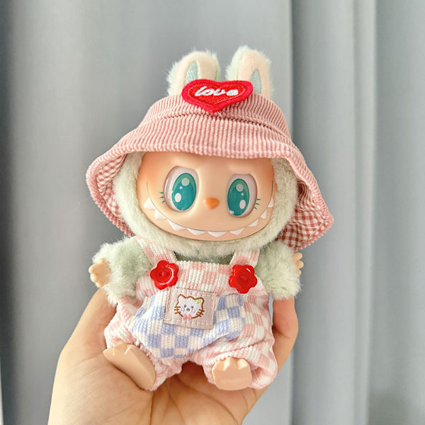 [HH] 17cm Labubu Söta Kläder, Söta Labubu Kläder Macaron Djurserie Dockkläder Kostym för 17cm Labubu l