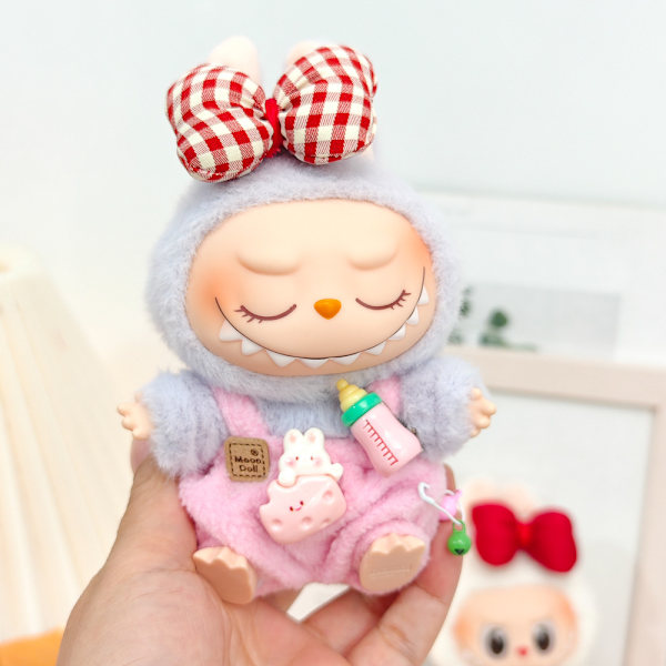 [HH] Flocking Labubu Blind Box Avaimenperänukke Vaatteet Nukke DIY Tarvikkeet 15CM Pieni Hirviö Pip Housut Pukeutuminen Only Clothes(No Doll) 10