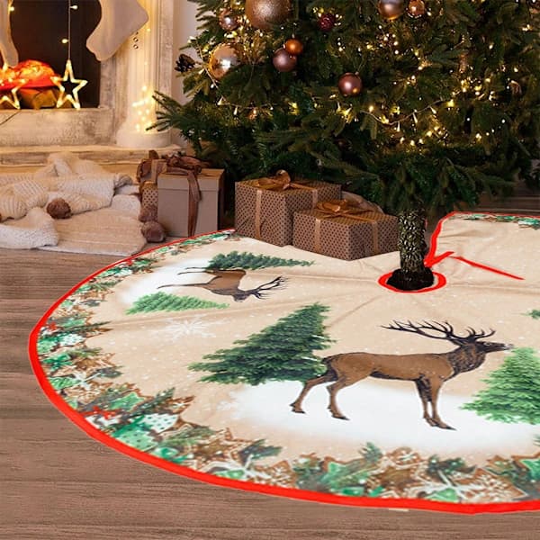 84 cm Jul Nyttår Juletrematte ornament style5