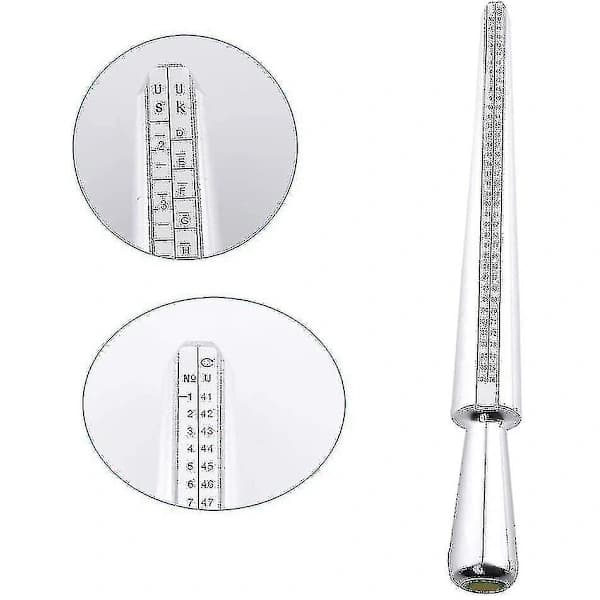 Ringstørrelsesmåler, 4 Størrelser Ringmåler Metall Dorn & Fingersmåler Sett