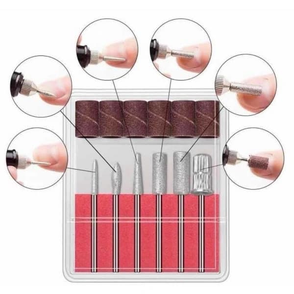 Elektrisk nagelfil med 6 bits (Svart)