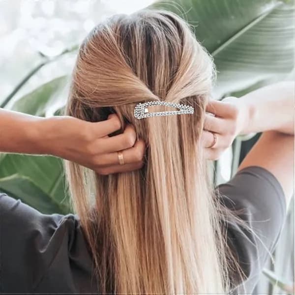 2 kpl Hiusklipsit Metalliset Hiusklipsit Barrettes Hius Naiset Strassi Klipsi Set Hopea Strassi Hiusneulat