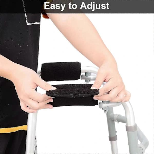 2-pakning Walker Håndtakbeskyttelse for Rullestol & Rollator, Eldre Håndtakputer, Svarte Håndtaksgrep [] Multolor