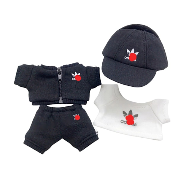 [HH] Labubu Outfit Kläder Baseball Kostym Set Märkeskläder Set 17cm Modedocka Kläder Pink Baseball Cap suit1