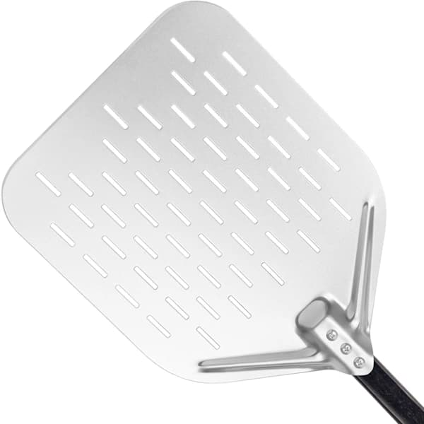 HA~Pizzaspade 40 x 30 cm - Glir lett på pizzasteinen - Perforert pizzaspade med stor overflate og avtakbart håndtak
