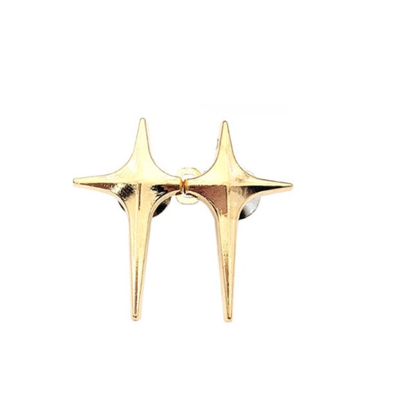 Cross Star set - 1 par, storlek: 38x35 mm, legeringsmaterial, guld