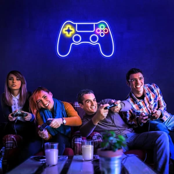 HA~Gamer Neonskilt, Spilcontroller Neonskilt til Gamer Rumindretning