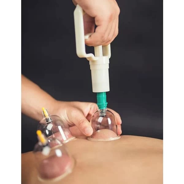Koppesæt med vakuumpumpe til behandling og massage, 12 stk.