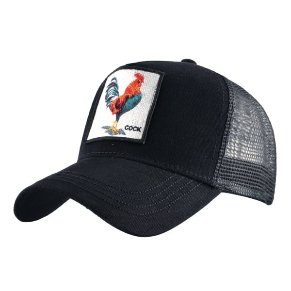/HA/ Unisex dyrebrodert caps Justerbar Mesh Snapback Trucker Hatt - Hane
