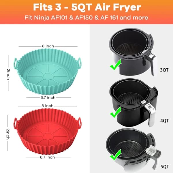 HA-3 silikoneforme, 20 cm tilbehør til airfryer fr{DH}