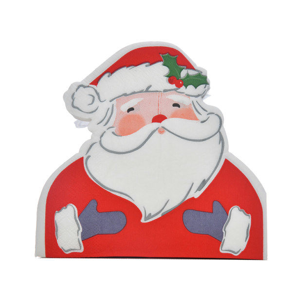 /HA/60st Jul papper plysch jultomte vävnad julfest dekoration Servett