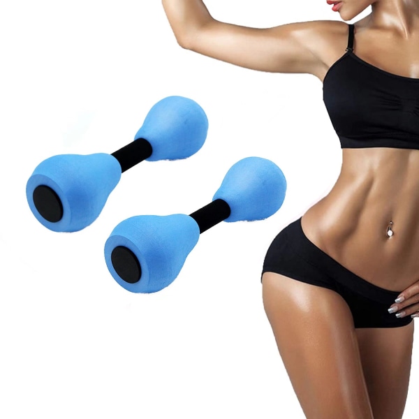 2PC Set Hantel Fitness Hantel Yoga Tillbehör Vatten Liten Blå Hantel