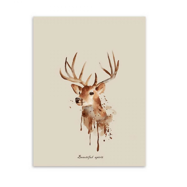 Wekity Triple Elk Väggkonst Canvas Tryck Affisch, Enkelt Mode Vattenfärg Konst Målning Dekor för Hem Vardagsrum Sovrum Kontor (Set om 3 Oinramade, 8'