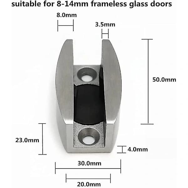 2 Dele Rustfrit Stål 304 Glas Skydedør Gulvguide Gulvrulle Guidesystem Tilbehør