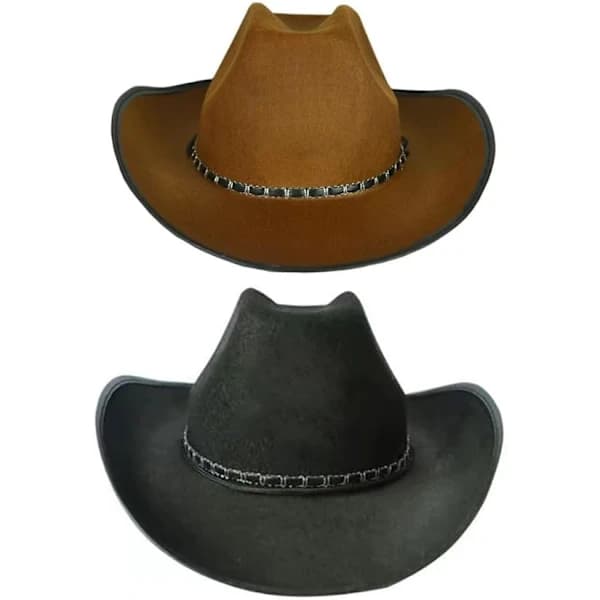 HA~2 stk Cowboyhatte til Voksne Udklædning Brun og Sort