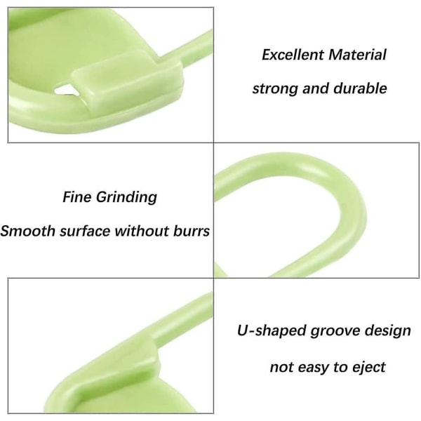 Låsesøm, låsesømmerker, fargerike heklemerker, sikkerhetsnåler i plast, for strikking, DIY, hekling (100 stk, tilfeldig farge)