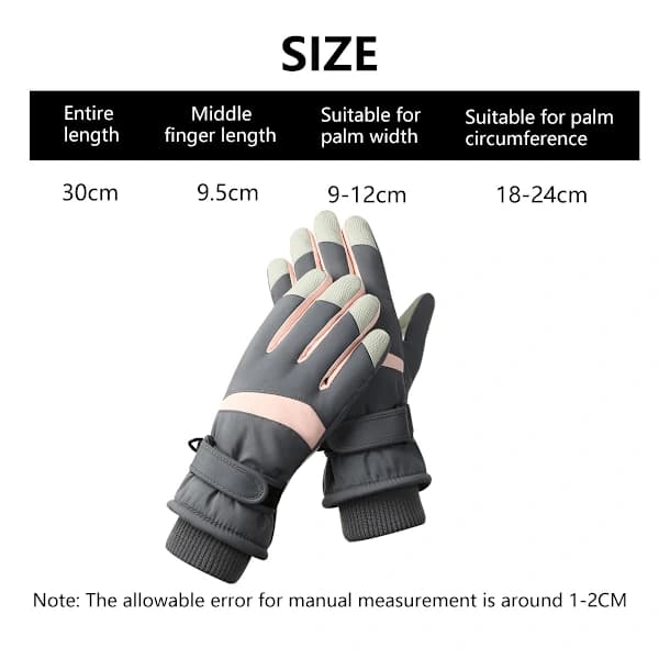 Vinterhandsker til damer, vandtætte touchscreen-handsker til snowboarding med skridsikkert design Style 2