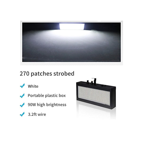 Scene Strobelys, 270 LED Super Sterkt Blinkende Scenebelysning Hvitt Lys For Bryllup, Jul, Bursdag