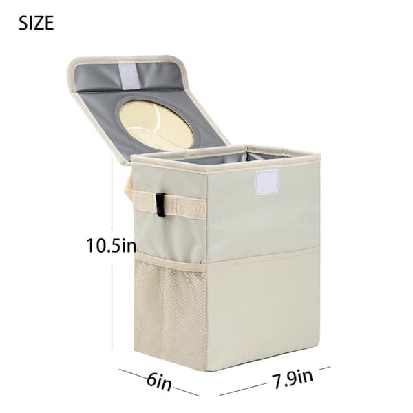 Bil soptunna - läckagesäkert lock för fordon - Beige