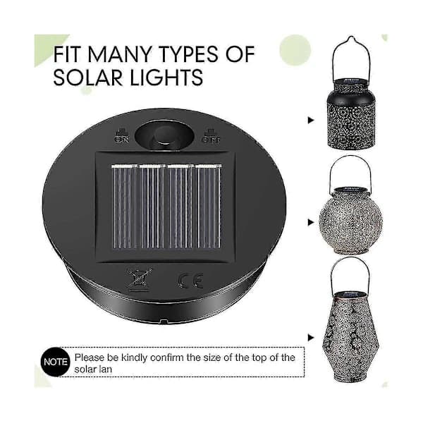 8 stk. Solar Lights Erstatning Top Solar Lanterne Dele Led Solar Panel Lanterne Låg Lamper Til Terrasse