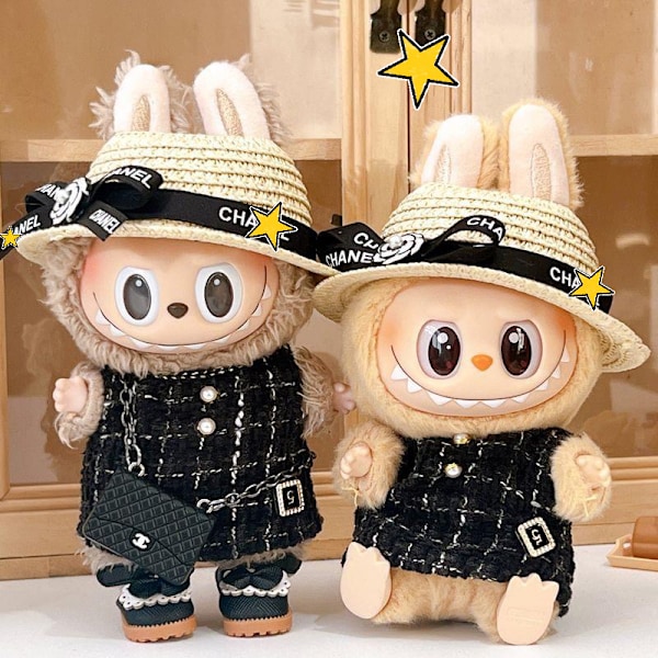 [HH] Labubu Designer CC VV D H Kostymset Labubu Kläder och Tillbehör black cc suit