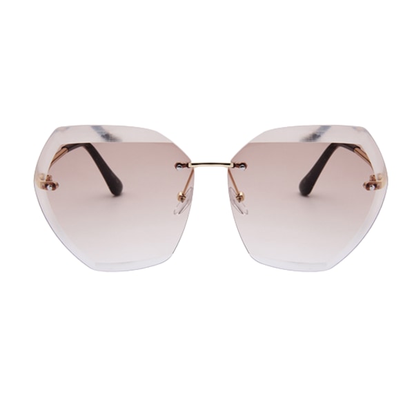 Solglasögon för kvinnor Oversized båglös diamantskärande lins Klassiska  glasögon 8579 | Fyndiq