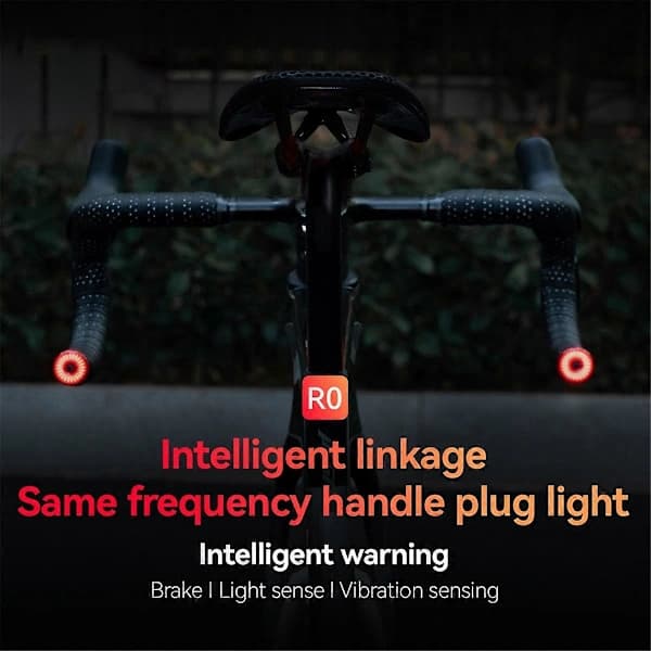 Ladattava LED-pyörän ohjaustangon valo IPX6 Vedenpitävä [] Musta