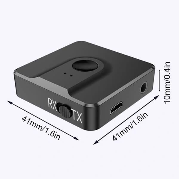 Bluetooth 5.0 Sender Mottaker - 2 i 1 Trådløs Lydadapter Sender og Mottaker for PC/TV/Telefon