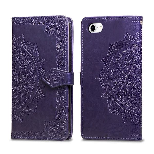 iPhone 7/8/SE (2020/2022) - Mandala Læderfodral - Lilla 60 60
