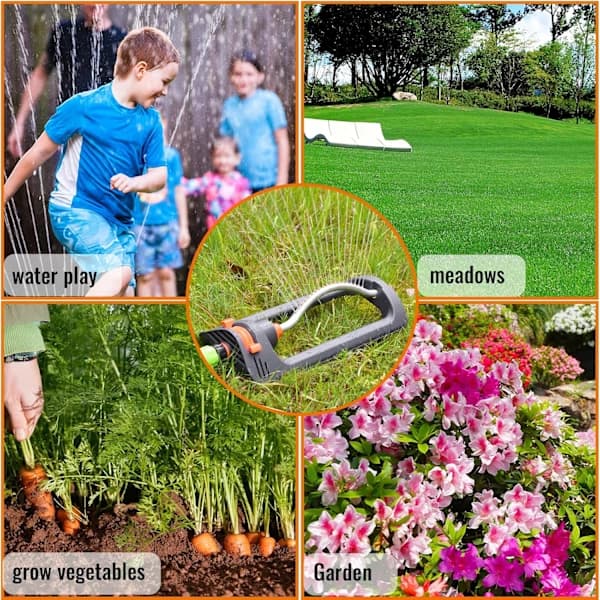HA~Vannspreder, oscillerende sprinkler for vanning opptil 250 m², 19 hulls hagespreder