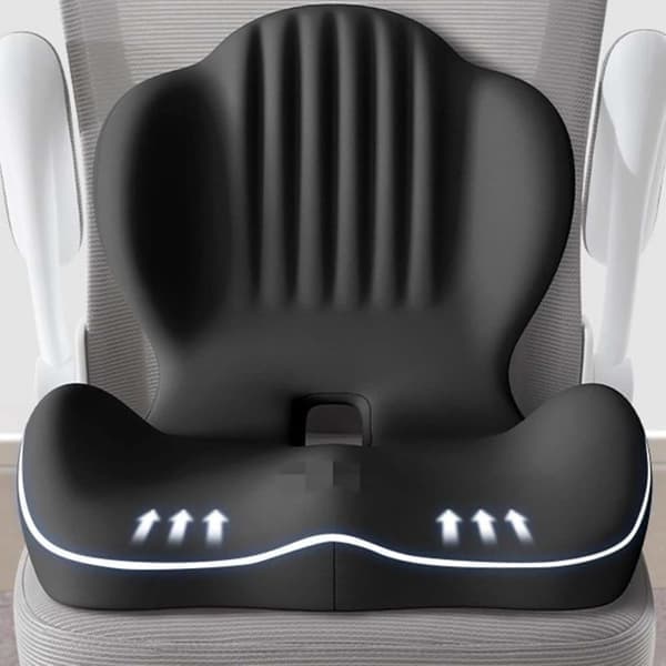 Ergonomisk Sittdyna i Memory Foam – L-formad Sittdyna med Svankstöd för Kontor, Bil & Rullstol