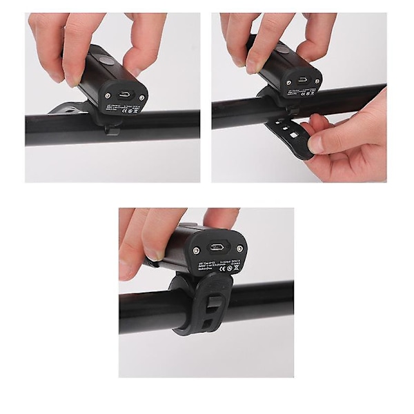 USB-ladattava vedenpitävä polkupyörän etuvalo, sopii yöpyöräilyyn maastopyörään - etuvalo + 056 takavalo (yksi pakkaus)
