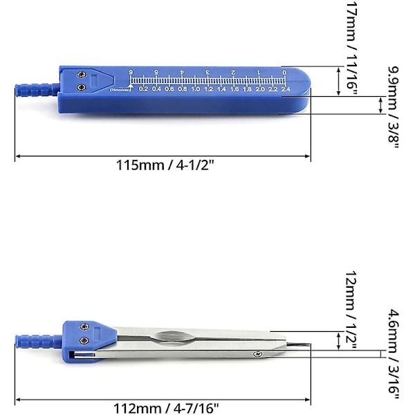 Ekg Ecg Caliper Elektrokardiogram Divider, 2 Pak Målværktøj Ecg Calipere Til Elektrokardiogram