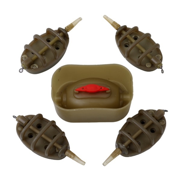 Inline Method Feeder Set for Karpefiske - 4 Inline Method Feedere med 1 Gummiform