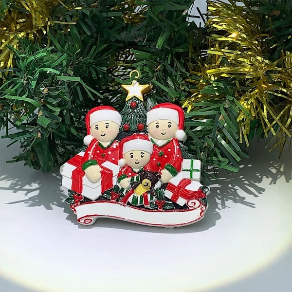 Personlige julekuler 2024 – Tilpassede julekuler med familiemedlemmer 2 navn 3D julepynt gaver