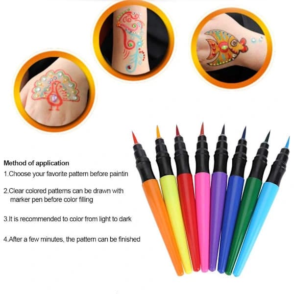 Face Painting, kritor 8 giftfria ansikts- och kroppskritor för d