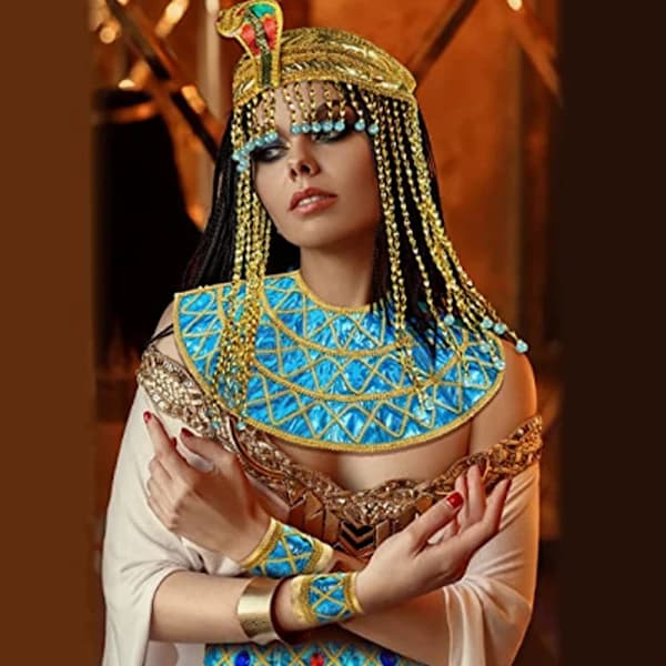 4-delars egyptiska kostymtillbehör för kvinnor, inklusive egyptiska