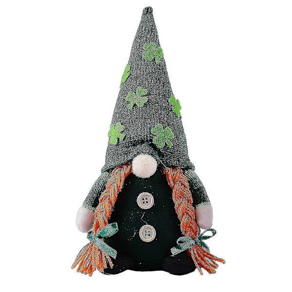 St. Patrick's Day Faceless Green Hat Gnome Plush Doll Irish Day, B