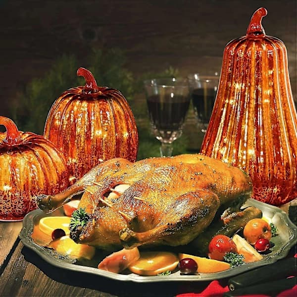 LED-pumpe Lys Dekorativt midtpunkt Thanksgiving Halloween-dekorasjon