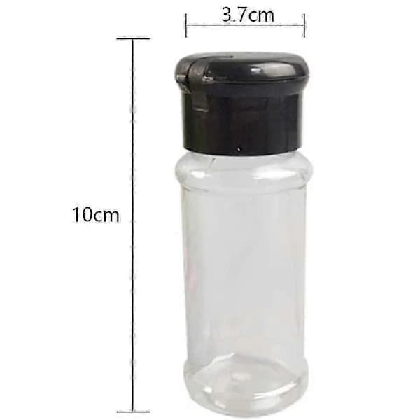 12-pack Kryddburkar i Plast med Lock, 100 ml Kryddförvaringsbehållare Flaska Krydda Peppar