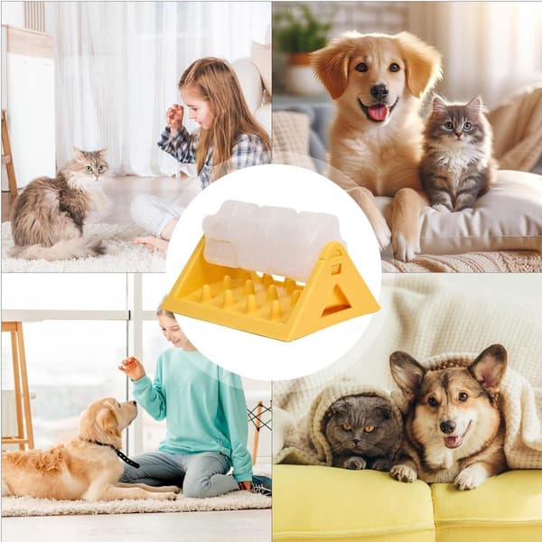 Hundefoderdispenser Puslespil, Interaktivt Langsomt Foderlegetøj, Holdbart PP, Til Små Og Mellemstore Hunde, Gul, 21 × 13 × 8 cm