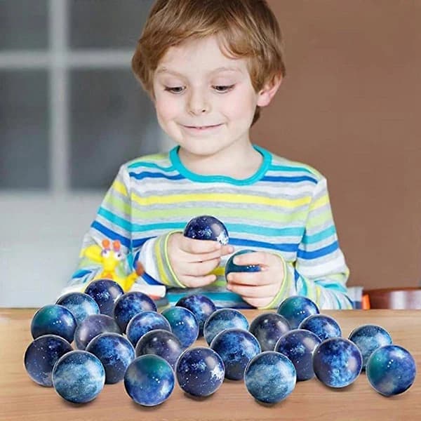 20-pak Galaxy Stressbolde, 6,35 cm Rumtema Klemmebolde, Stressreducerende Bold Klem Angst
